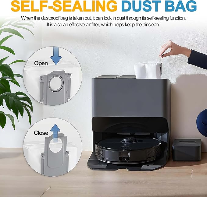 24 Packs Q10 Q7 Q5 Dust Bags for Roborock Q10 S5+ Q10 X5+ Q5 Max+ Q7 M5+ 3L Vaccum Bag for Q5+ Q5 Pro+ Q7+ Q7 Max+ Q8 Max+ S8+ S8 Pro Ultra S7 Pro Ultra S7 MaxV Ultra