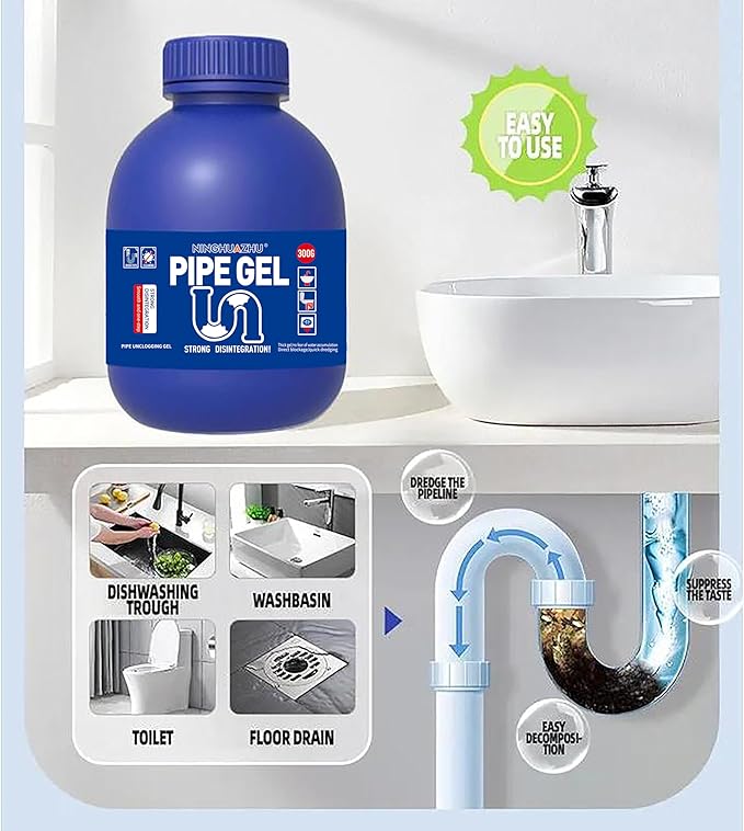 Professional Grade Drain Cleaner Heavy Duty Pipe Unblocker for Kitchen Sink Shower Bathtub Chemical Drain Opener (2)