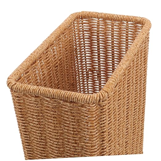 Woven Wastebasket Trash Can Multipurpose Storage Basket for Bathroom Kitchen Office Lightweight Rustic Design