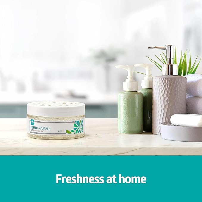 Medline Naturally Fresh Odor Eliminator Gel Beads Neutral Scent with Eucalyptus &amp Clove Air Freshener for Home 8 oz. Jar Pack of 12
