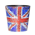 PU Leather Small Trash Can Wastebasket Round Garbage Container Basket for Bathrooms Laundry Room Kitchens Offices Kids Rooms BedroomsDormsHome Decorative Art Bin 2.9 Gallon (Union Jack)