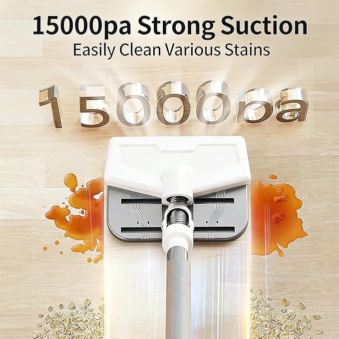 Wireless Vacuum Cleaner with Anti-Entanglement Design Rechargeable Lightweight and Suitable for Carpets Hard Floors and Other scenarios (White)
