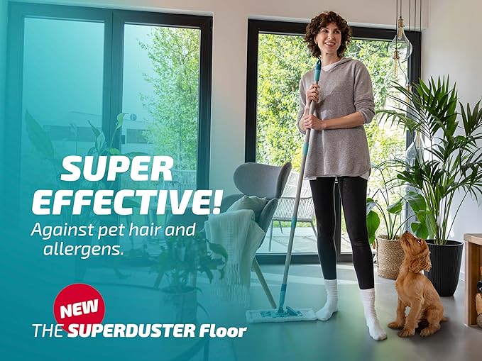 Leifheit SUPERDUSTER Floor Duster Dry dusting Floor Duster Replacement Wiper Cover for All Hard Floors 100% Microfibre Washable