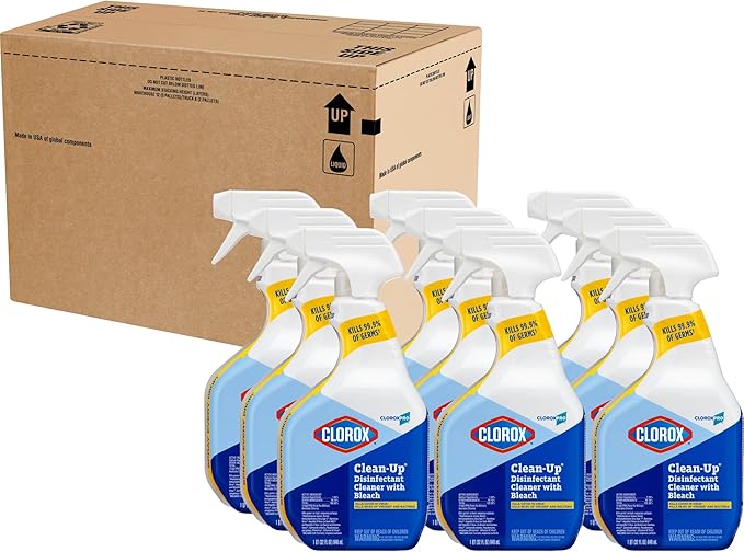 CloroxPro Clorox Clean-Up Disinfectant Cleaner with Bleach Spray 32 Ounces Each (Pack of 9) (35417)