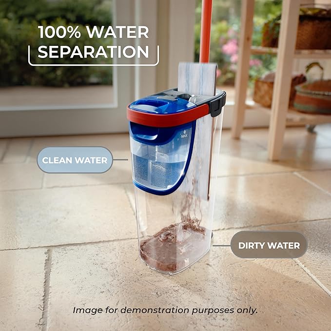 O-Cedar H2prO Flat Mop System | Quick Cleaning Tool | Clean with Water | Machine Washable Reusable Microfiber Mop Pad | Safe on Wood Floors Vinyl Tile Baseboards Walls