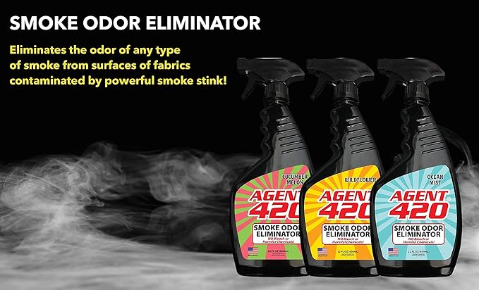 AGENT 420-22 oz Cannabis Odor Destroying Spray for Eliminating Cigarette Smoke or Most Unwanted Odors In Your House Car or Apartment - Freshen Up The “place” (Ocean Mist 22 Ounce)
