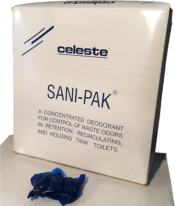 Celeste Sani-Pak Aircraft Lavatory Chemical Toilet Deodorant Biodegradable Packets 100ct {Rail Motor Coach Marine Recreational Vehicle RV and Portable Toilet}