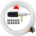 JOEJET Downstream Injector for Pressure Washer Adjustable Chemical Injector Kit Variable Power Washer Long Range Nozzle External Injection 15 FT Siphon Hose 2-2.5 GPM