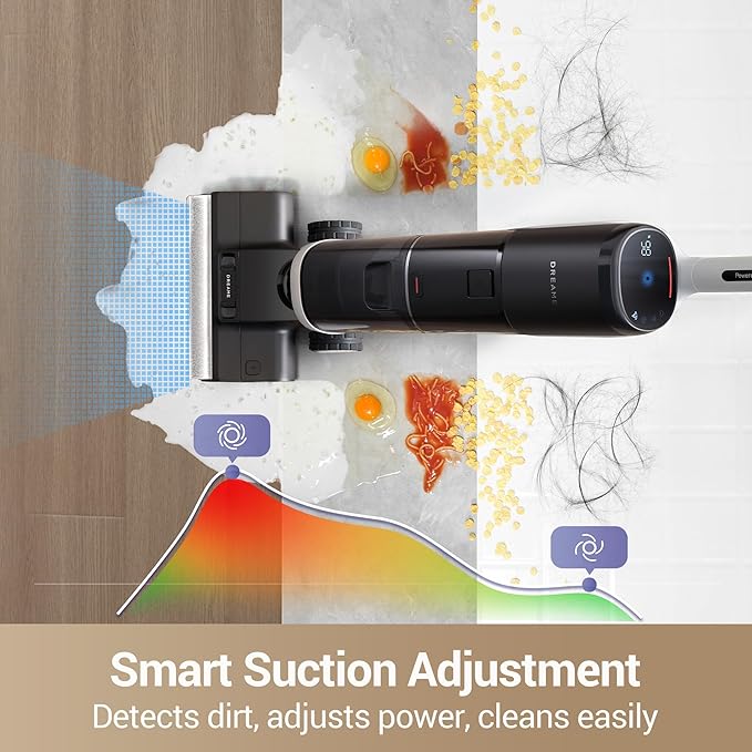 DREAME H14 Pro Wet Dry Vacuum Cleaner 180° Lie-Flat Vacuum Mop 140°F Washing and Fast Hot Air Drying Powerful 18kPa Suction Floor Cleaner Machine Easy GlideWheel Movement Smart App Control