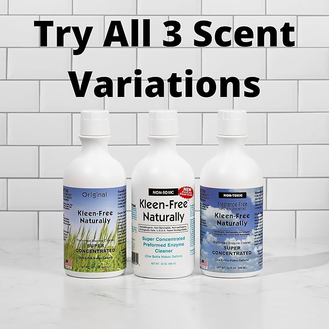 Naturally Preformed Enzyme Cleaner Enzyme Solution Multi-Purpose Cleaner Laundry Additive and More - Concentrate - Fresh and Clean Scent - 32oz