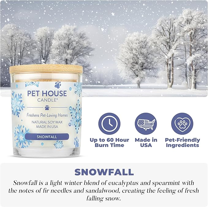 Pet House Candles Plant Based Cookie Scented Candle Clean Burning Long Lasting for Home Snowfall