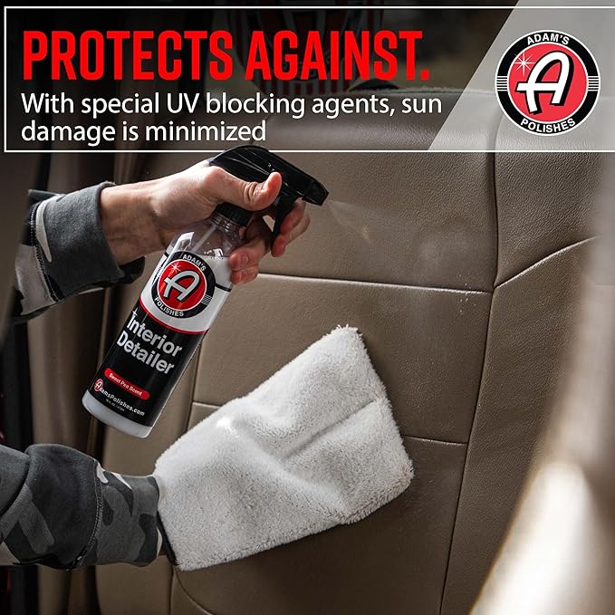 Adam's Polishes Interior Detailer 16 fl. oz (Combo) - Total Car Interior Cleaner Protectant &amp Dressing | All Purpose Cleaner &amp Leather Conditioner | Vinyl Dashboard Screen Seat Cleaner &am