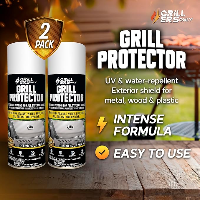 2-Pack Ceramic Grill Protector | Rust Prevention Spray &amp Anti Rust Spray for Metal | UV Shield &amp Blackstone Griddle Conditioner Alternative for Exterior Protection - 14.8 fl oz.