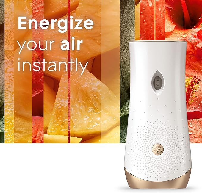 Glade Automatic Spray Refill and Holder Kit Air Freshener for Home and Bathroom Hawaiian Breeze 6.2 Oz (Pack of 2)