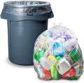 55 Gallon Clear Trash Bags (50 Bags w/Ties) Large Clear Plastic Recycling Garbage Bags