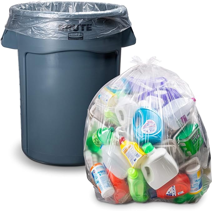 45 Gallon Trash Bags Heavy Duty (Huge 100 Bags w/Ties) Clear Recycling Extra Large Trash Bag Liners. 40 Gallon 42 Gallon 44 Gallon 45 Gallon 31 Gallon 32 Gallon 39 Gallon Clear Trash Can Liners