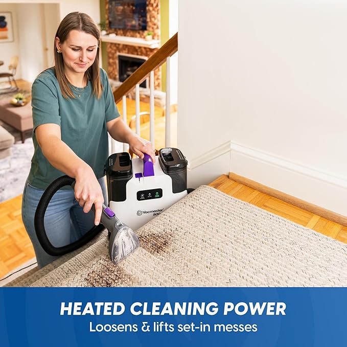 Vacmaster 500 Series Heated Carpet &amp Upholstery Spot Cleaner Machine 16Kpa Power Suction with Versatile Tools for Pets Area Rugs and Couches - SCB1001H 0101