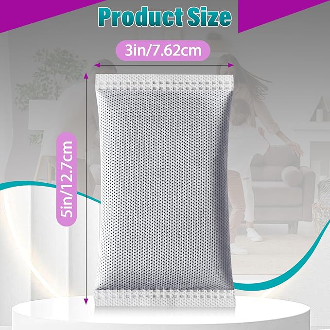 16 Pcs Activated Charcoal Odor Absorbing Filter Refills Compatible with 8 Gallon &amp Larger Trash Cans Long-Lasting Deodorizer Replacement for Kitchen/Bathroom Use