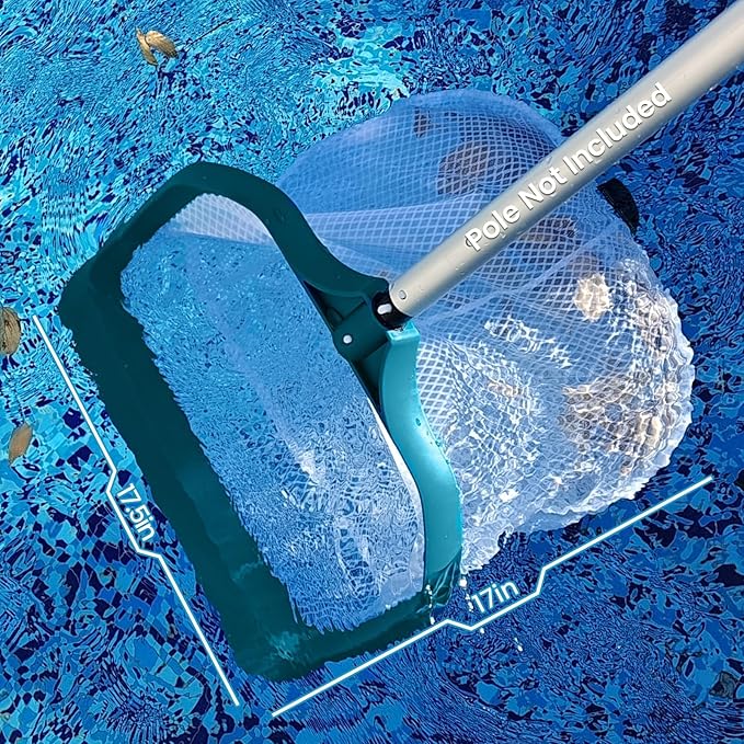 POOLWHALE Pool Skimmer Net - Upgrade Swimming Leaf Rake with Extra Wide Scoop Edge Fine Mesh Nets for Pool Cleaning Leaves Debris (Not Pole)