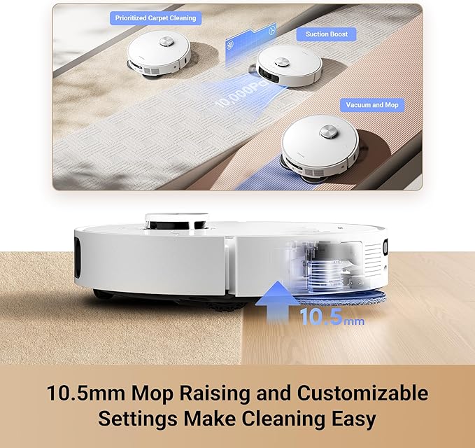 DREAME L10s Ultra Gen 2 Robot Vacuum and Mop 10000Pa Suction MopExtend Tech All-in-One Base Station 75 Days Auto-Empty Mop Self-Washing&ampDrying Smart Obstacle Avoidance Carpet Cleaning