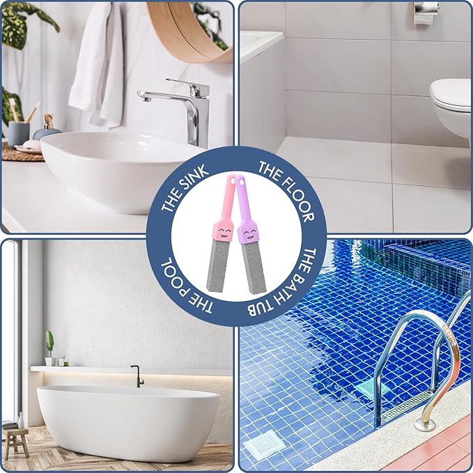 36 Pack Pumice Stone Toilet Bowl Cleaner with Handle Pumice Stone for Cleaning Toilets Stove Bathtubs Grills Swimming Pools Sinks Pumice Stone Stick Powerfully Cleans Hard Water Rings