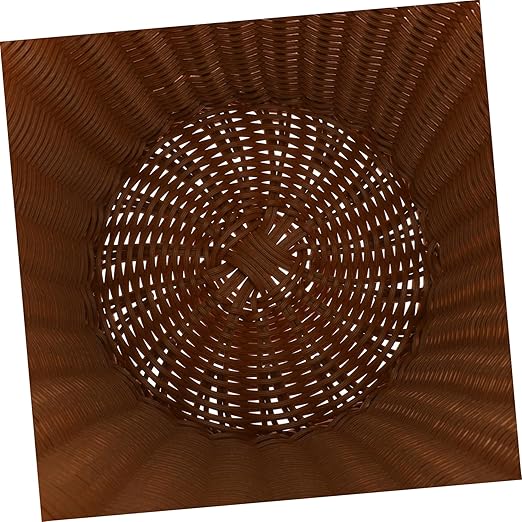 Cabilock 1Pc Simulated Rattan Woven Trash Can Decorative Wastebasket for Home Use Chic Imitated Rattan Style Versatile Trash Bin for Kitchen Bathroom and Office Decor