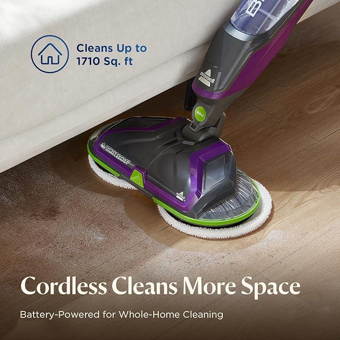 BISSELL® Spinwave Cordless Pet Hard Floor Spin Mop Cleaner 18V with washable mop pads for sealed hard floors 23157