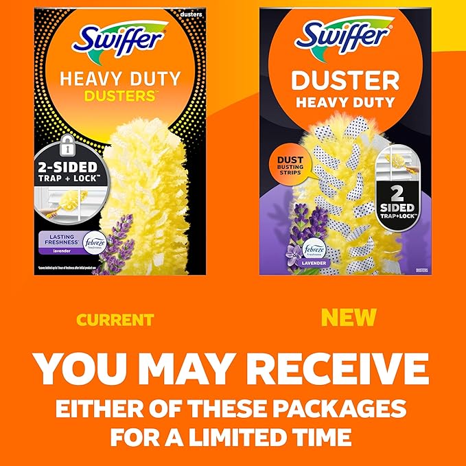 Swiffer Dusters Heavy Duty Multi-Surface Duster Refills for Cleaning Lavender 24 Count (4 Packs of 6)