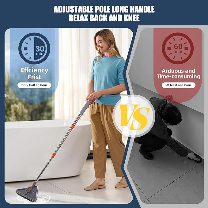 80 Extendable Wall Cleaner Mop with Rotating Head | 3-in-1 Adjustable Wall Mop with Microfiber Pads &amp Gloves | 360° Wall Cleaner with Long Handle for Windows Floors &amp Baseboards
