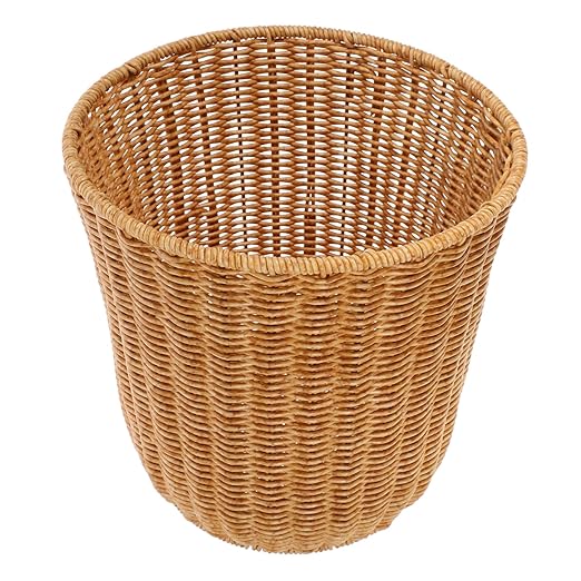 Versatile Baskets Stackable Storage Bins Woven Waste Baskets Kitchen Supply Easy to Move Pastoral Design