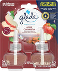 Glade PlugIns Refills Air Freshener Scented and Essential Oils for Home and Bathroom Apple Cinnamon 1.34 Oz 2 Count