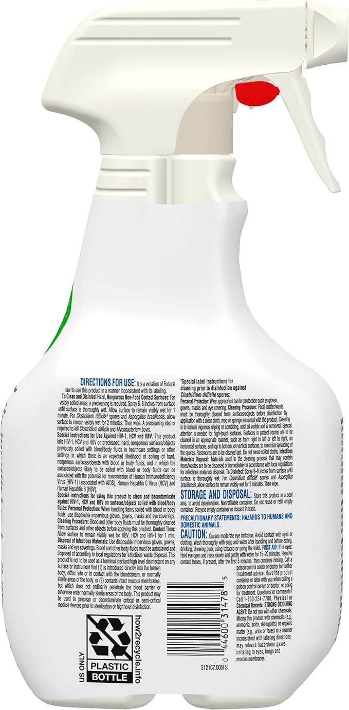 Clorox Healthcare Fuzion Cleaner Disinfectant Spray 32 Fluid Ounces Pack of 9 (Package May Vary)