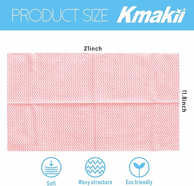 KMAKII Handi Wipe Reusable Cloths - Multi-Purpose Disposable Dish Cloths and Towels Ultra Absorbent Fast-Dry Durable Cleaning Wipes for Kitchen and Home 4colors 11.8 x 21 inches Pack of 80