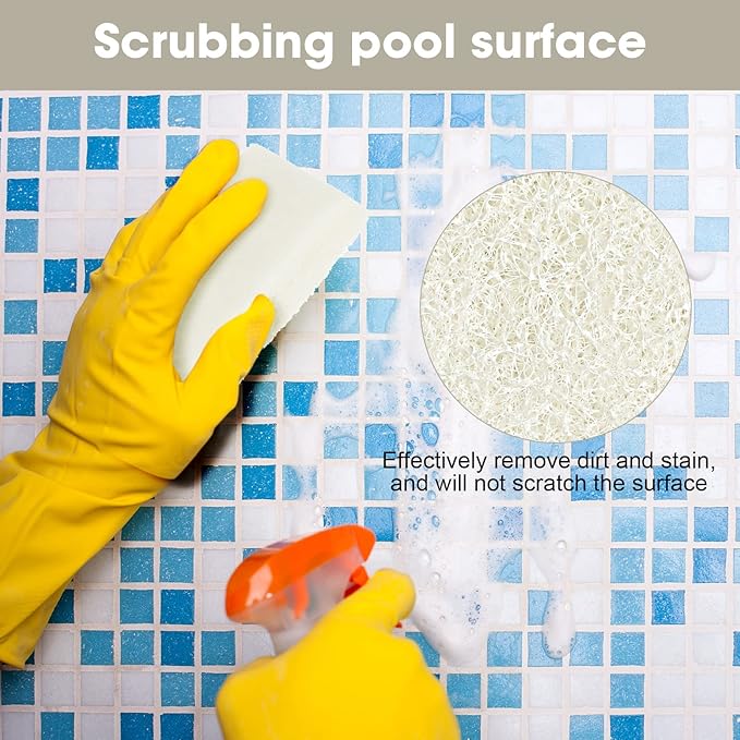 40 Pieces Non Scratch Scrubbing Pad Reusable Kitchen White Dish Scrubber Scouring Sponge Pads Multi Purpose for Kitchen Household Cleaning Supplies 10 x 4 Inch