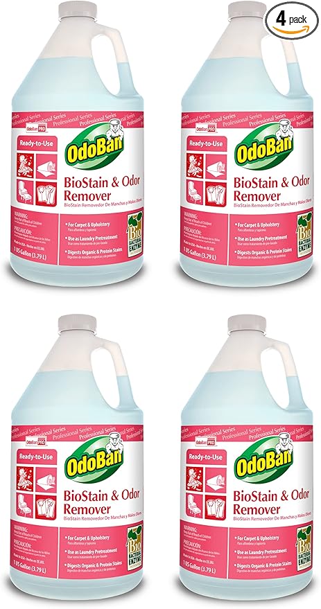 OdoBan Professional Cleaning and Odor Control Solutions Ready-to-Use Biostain and Odor Remover Made in the USA 4 Gallons