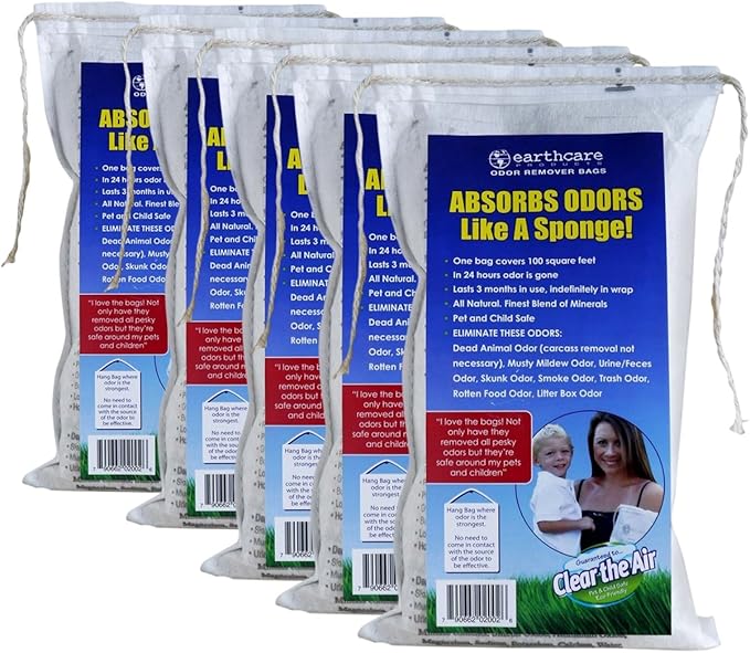 Earth Care Odor Removing Bag Stinky Smells Pet Odor etc (5 Pack)