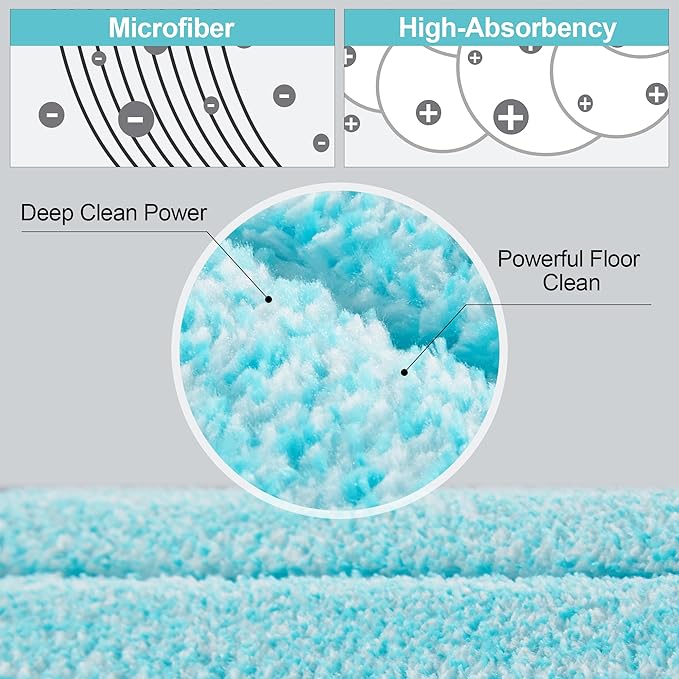 JOYMOOP 18 Inch Dust Mop for Hardwood Floors Heavy Duty Industrial Wet Dry Mops with Telescopic Handle Includes 3 Microfiber Mop Pads - Blue-Grey