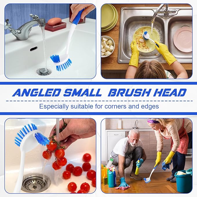 LemonRoad 20 Pcs Kitchen Scrub Brush Bulk with 2 Sided Stiff Bristles Dish Washing Scrubber Vegetable Brush Anti Slip Handle Washing Cleaning Dish Scrubber for Housekeeping Pots Pans Kitchen Sink
