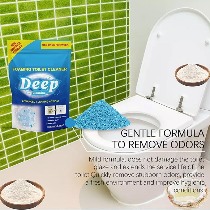 Toilet Cleaning Foam Powder Simple Operation Reduces Odor Deep Clean(2pcs)