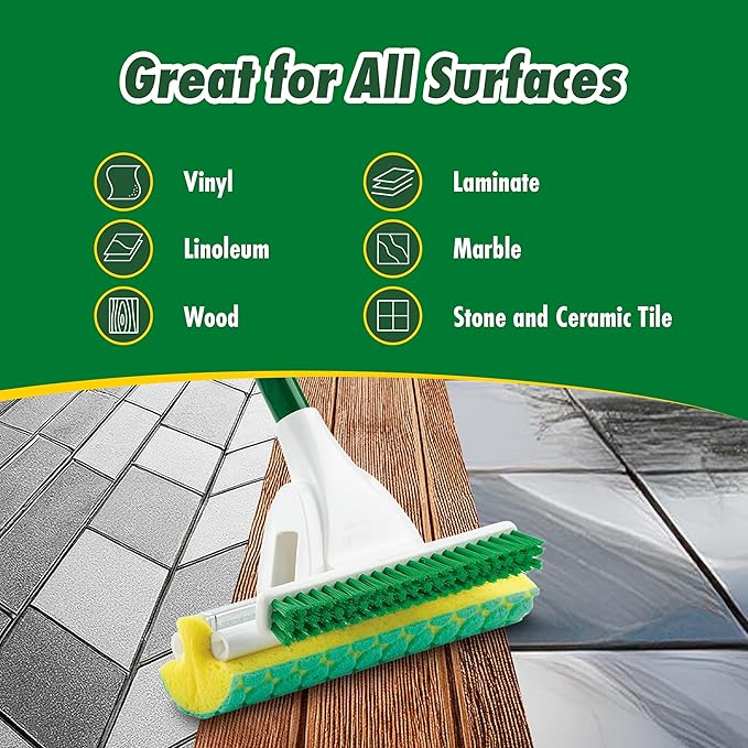 Libman Nitty Gritty Roller Mop Refills | Scrub Mop | Wet Mop | Mops for Floor Cleaning | Sponge Mop | Self Wringing Wood Floor Mop | | 3 Replacement Mop Heads Included