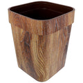 BESPORTBLE 13 Gallon Wood Grain Trash Can Large Capacity Plastic Wastebasket Square Open-top Bathroom Garbage Can for Home and Office Storage
