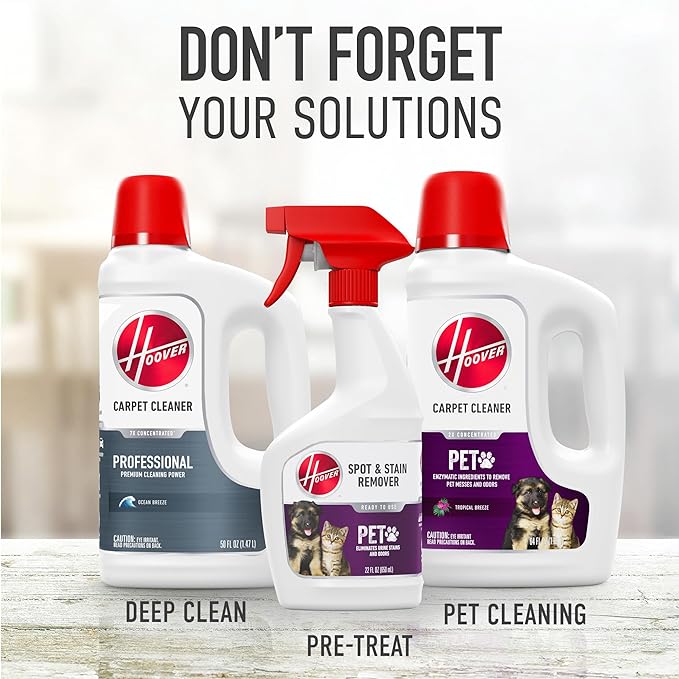Hoover SmartWash Pet Automatic Carpet Cleaner Machine with Spot Chaser Wand Deep Cleaning Carpet Shampooer Machine Pair with a Hoover Carpet Cleaner Solution for a Bright Refreshed Home