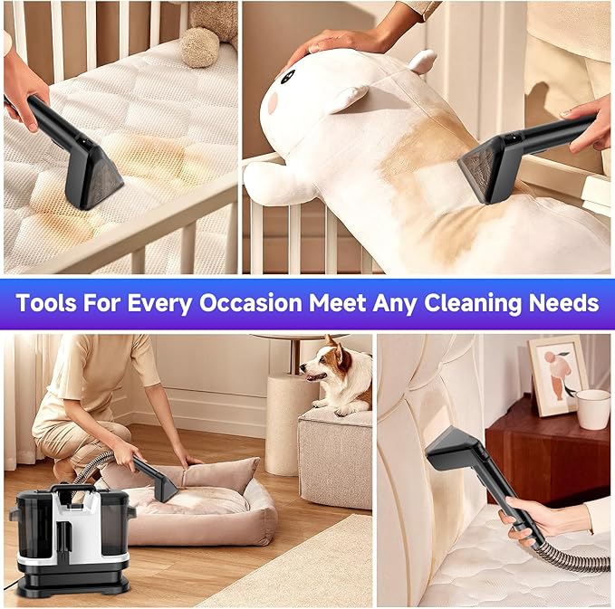 KIKETECH Fabric Cleaning Vacuum Cleaner Powerful Stick Vacuum with 45Mins Runtime 8 in 5 Vacuum Cleaners Rechargeable Vacuum Pet for Hair Carpet Hardfloordark blue