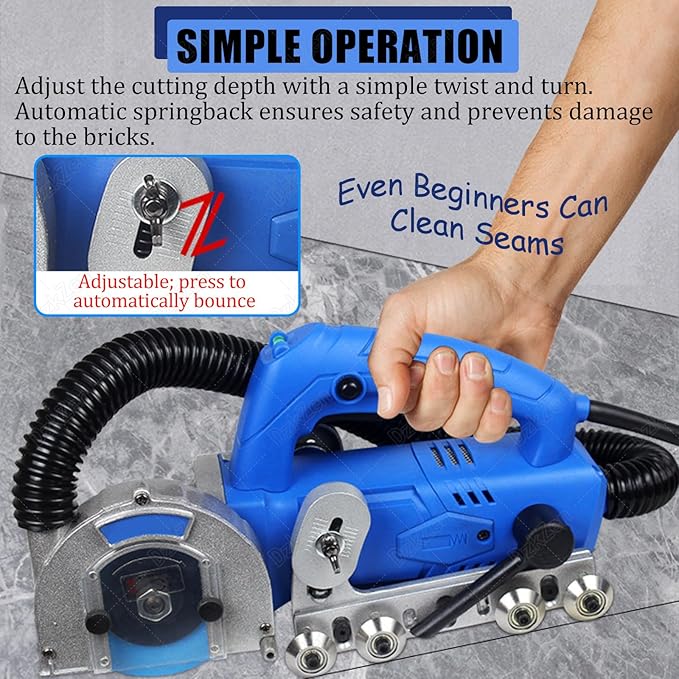 Electric Grout Removal Tool Tile Grout Remover Machine with 9000 RPM for Cleaning Grout Between Tiles Floor DIY Regrouting Tool StandardconfigurationWithB