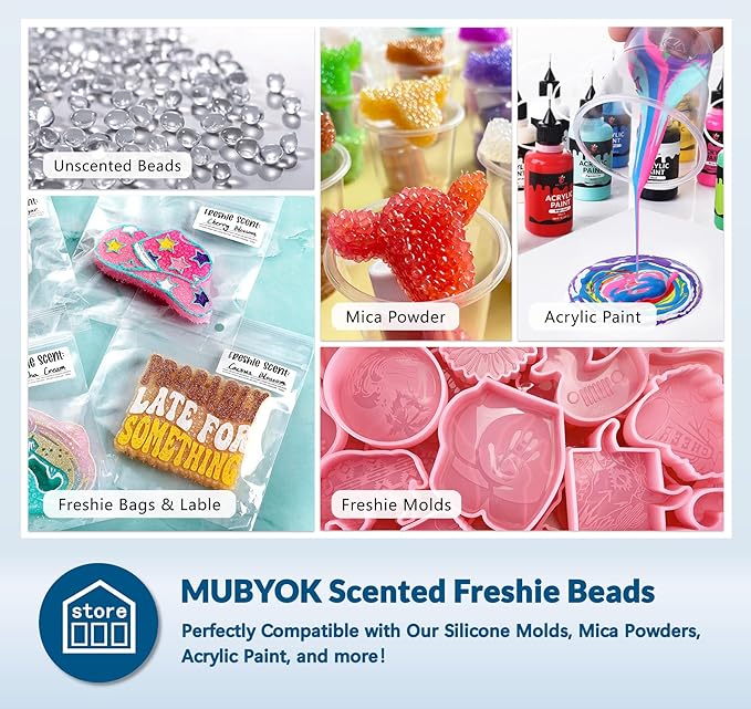 MUBYOK 1.5LB Apple Honey Premium Scented Aroma Beads for Making Car Freshies Supplies PreScented Beads for Car Air Freshener Sachets Long-Lasing Scent