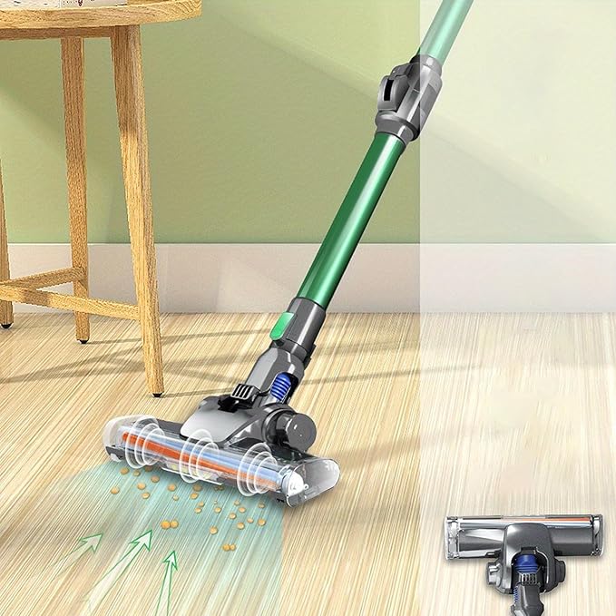 Cordless Car Vacuum Cleaner Foldable Stick Vacuum Cleaner 150W/11Kpa Lightweight Upright Vacuum Cleaner for Pet Hair/Carpet/Hard Floor