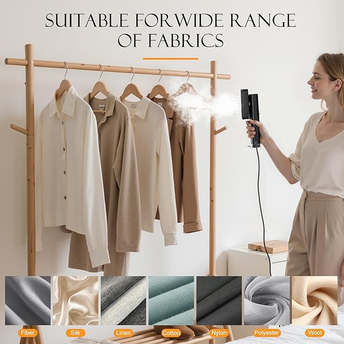 Steamer for Clothes Portable Handheld Garment Steamer for Fabric Wrinkles Remover 15s Fast Heat-up 90ml Water Tank with Heat-Resistant Gloves Convenient clothes steamer for Home Travel 2