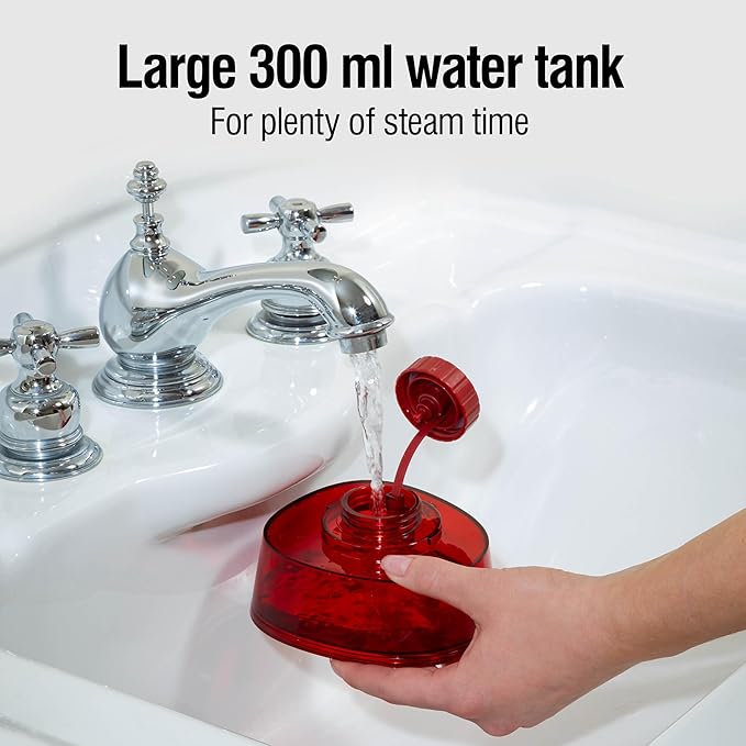 CHI Handheld Garment Steamer for Clothes 2 Continuous Steam Modes Full-Size 300 ml Capacity Water Tank Ergonomic Handle Vacation Essentials 1600 Watts 10’ Cord Red (11590) (Pack of 2)