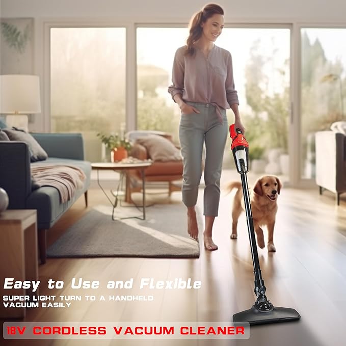 Handheld Vacuum Cleaner 10KPA Powerful Lightweight Cordless Stick Vacuum Cleaner for Hard Floor Carpet Car Cleaning Compatible with Milwaukee M18 Batteries (NO Battery)