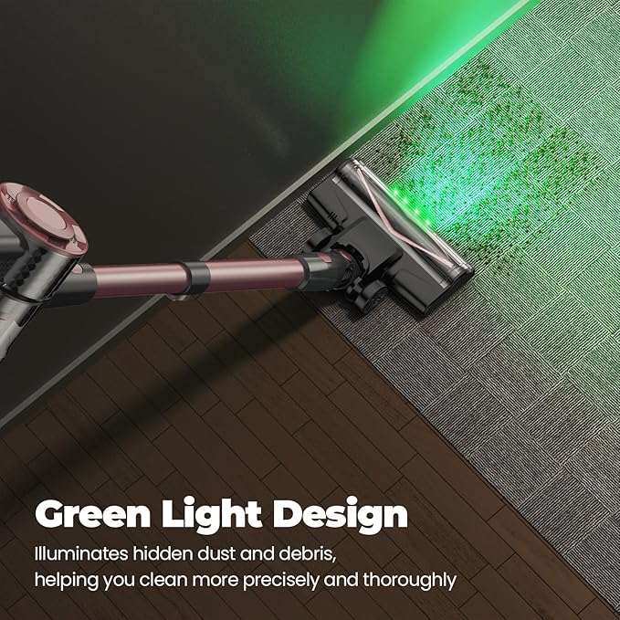 Cordless Vacuum Cleaner Powerful Lightweight Stick Vacuum with Self-Standing Anti-Tangle 8-in-1 Rechargeable Vacuum Cleaners for Home Hardwood Floors Carpet Pet Hair